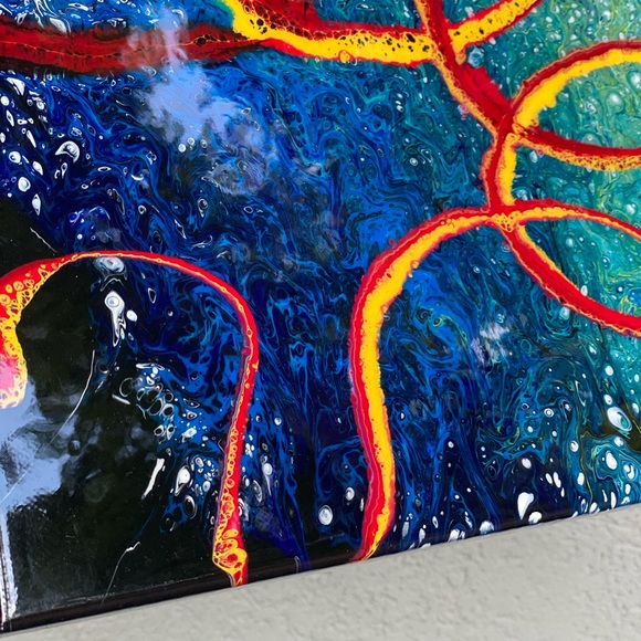 Acrylic and Resin pouring painting on canvas - Picture 7 of 8